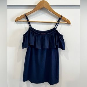 Lilly Pulitzer Tamiami Off The Shoulder Navy Blue Tank Top Size XXS